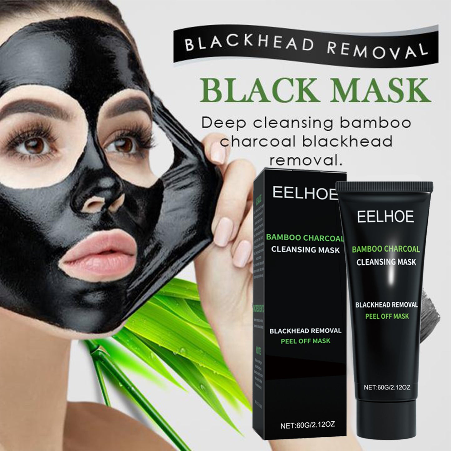 Bamboo Charcoal Blackhead Peel-Off Mask For Deep Pore Cleansing