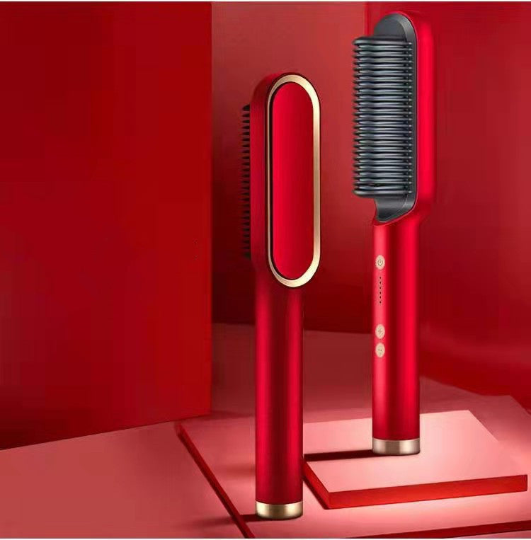 2 In 1 Hair Straightener Hot Comb Curling Tong Dual-purpose Electric Hair Brush