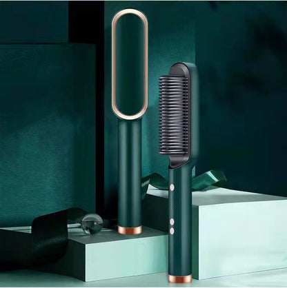 2 In 1 Hair Straightener Hot Comb Curling Tong Dual-purpose Electric Hair Brush
