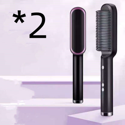 2 In 1 Hair Straightener Hot Comb Curling Tong Dual-purpose Electric Hair Brush