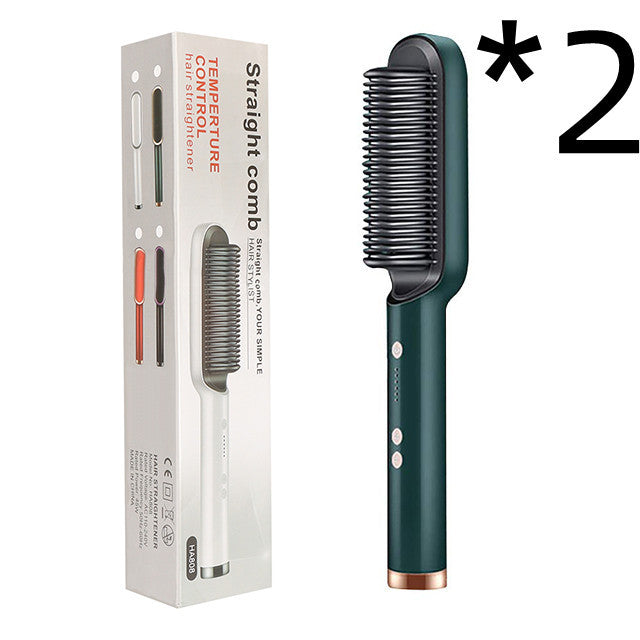 2 In 1 Hair Straightener Hot Comb Curling Tong Dual-purpose Electric Hair Brush