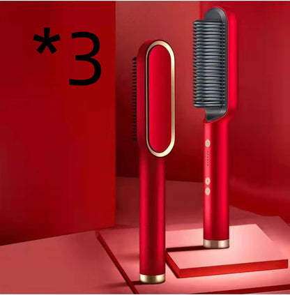2 In 1 Hair Straightener Hot Comb Curling Tong Dual-purpose Electric Hair Brush