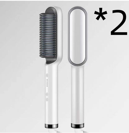 2 In 1 Hair Straightener Hot Comb Curling Tong Dual-purpose Electric Hair Brush