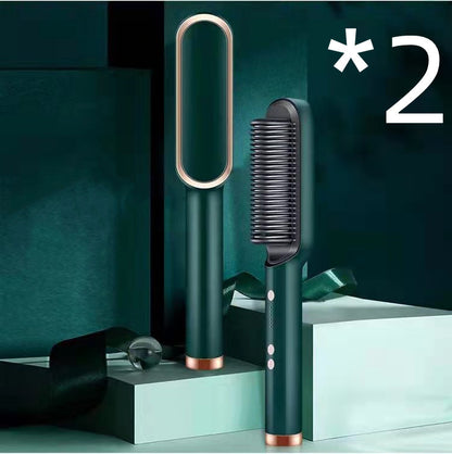 2 In 1 Hair Straightener Hot Comb Curling Tong Dual-purpose Electric Hair Brush