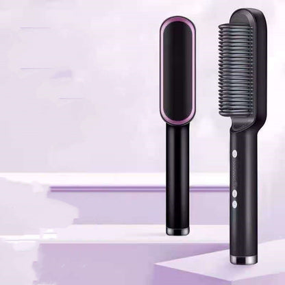 2 In 1 Hair Straightener Hot Comb Curling Tong Dual-purpose Electric Hair Brush