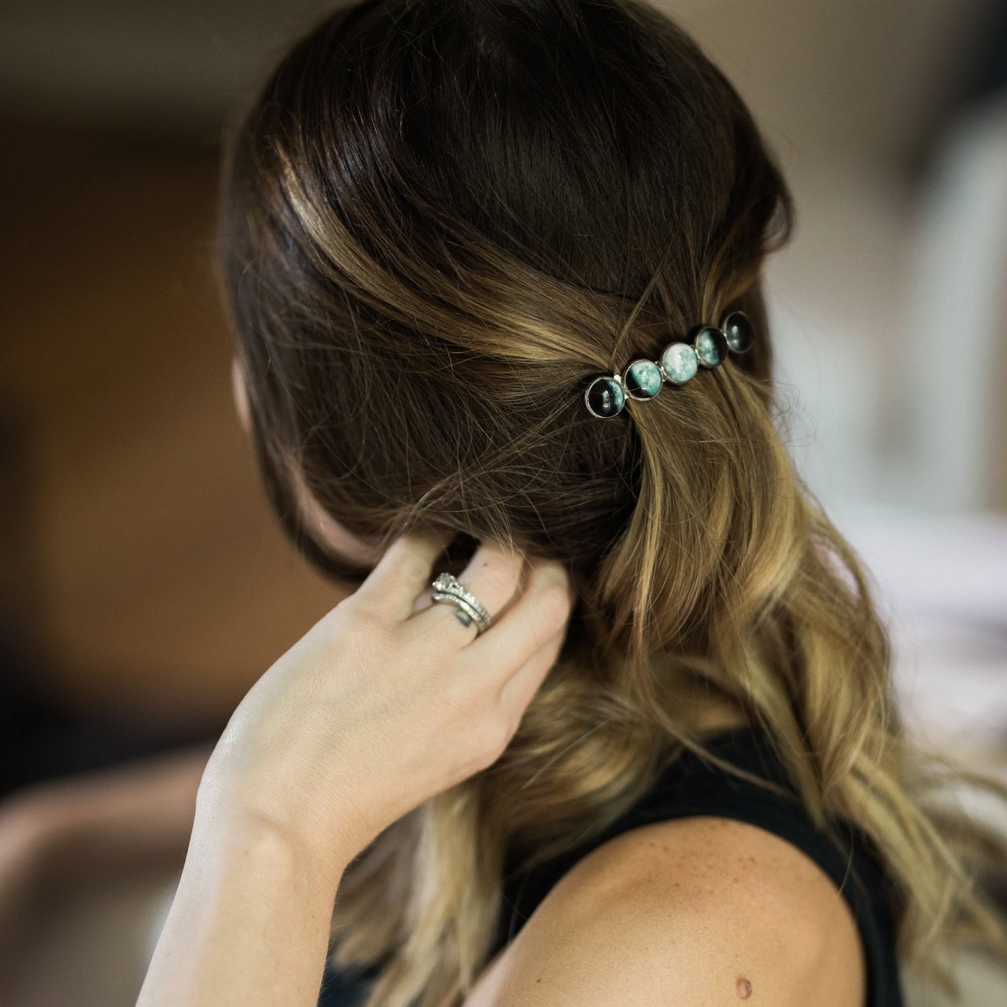 Hair Clip Barrette Moon Phase