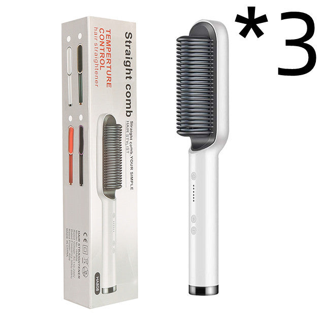 2 In 1 Hair Straightener Hot Comb Curling Tong Dual-purpose Electric Hair Brush