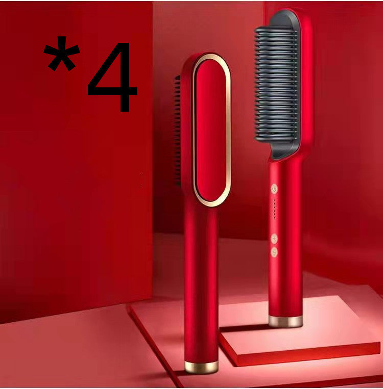 2 In 1 Hair Straightener Hot Comb Curling Tong Dual-purpose Electric Hair Brush