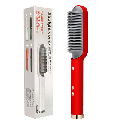 2 In 1 Hair Straightener Hot Comb Curling Tong Dual-purpose Electric Hair Brush
