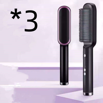 2 In 1 Hair Straightener Hot Comb Curling Tong Dual-purpose Electric Hair Brush