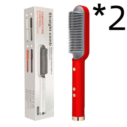2 In 1 Hair Straightener Hot Comb Curling Tong Dual-purpose Electric Hair Brush