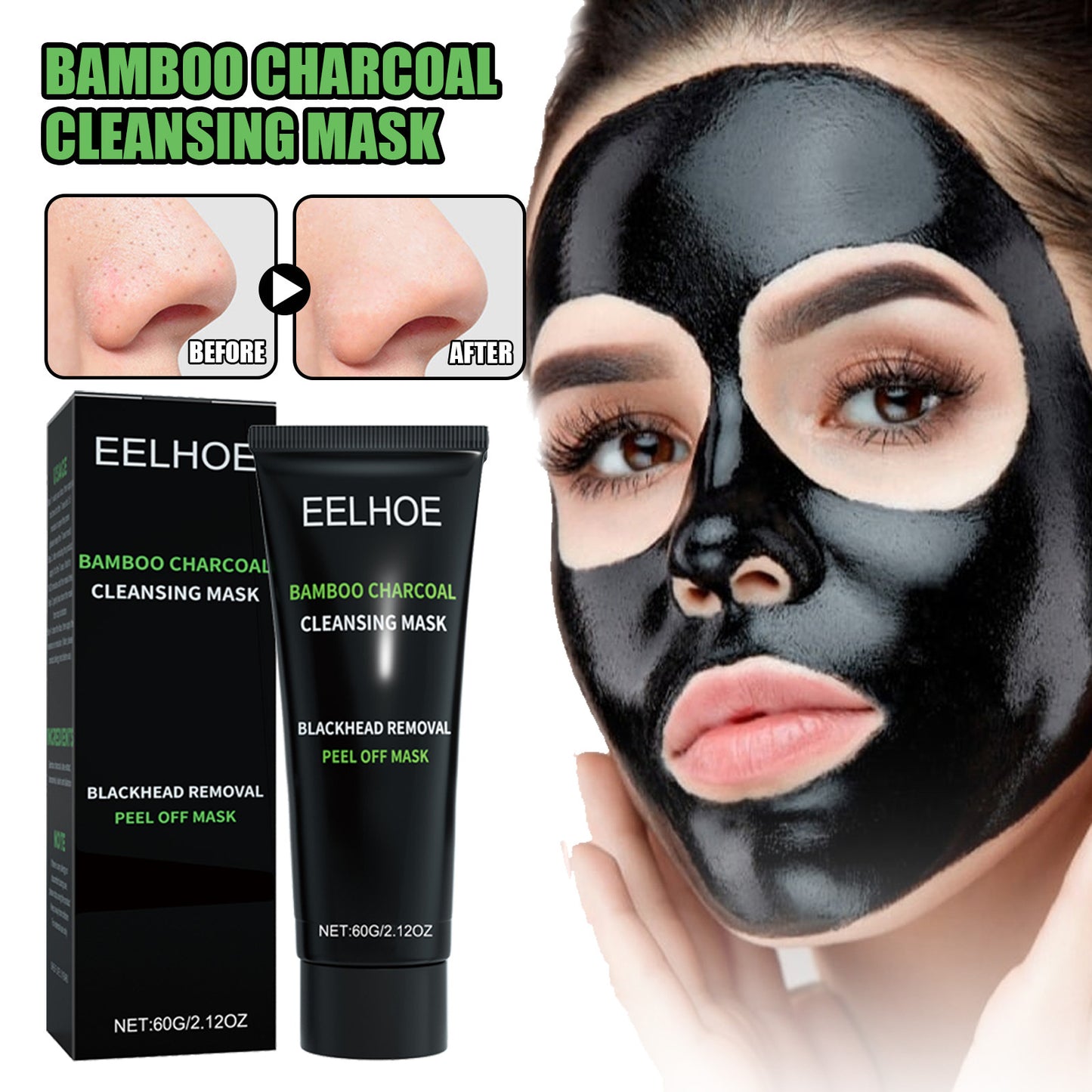 Bamboo Charcoal Blackhead Peel-Off Mask For Deep Pore Cleansing