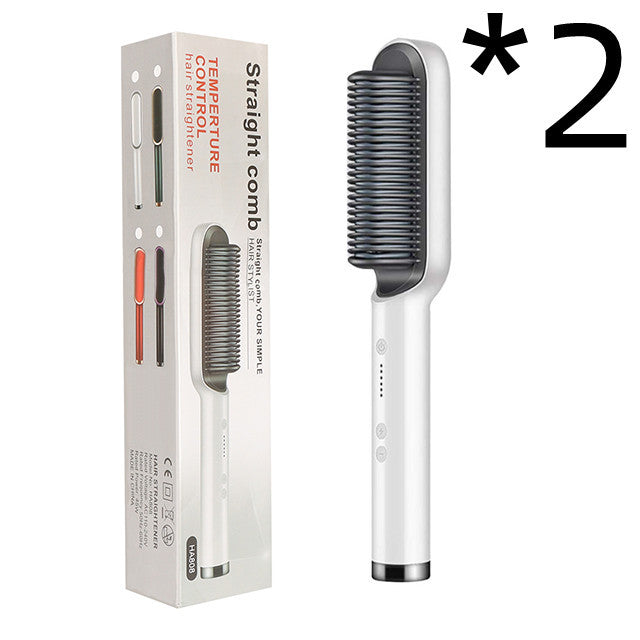 2 In 1 Hair Straightener Hot Comb Curling Tong Dual-purpose Electric Hair Brush