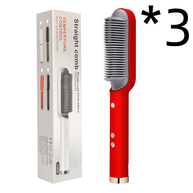 2 In 1 Hair Straightener Hot Comb Curling Tong Dual-purpose Electric Hair Brush